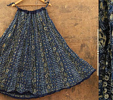 Flowers in a River ~ Ajrakh Skirt {Long}~ 1